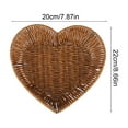 thumbnail image 1 of Plastic Storage Basket, Heart Shaped Storage Tray, Multi Functional Fruit Vegetable Snack Candy Organizer, Durable Imitation Rattan Weaving Design, 28x25x5cm, 1 of 6