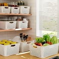 thumbnail image 1 of Plastic Storage Basket for Kitchen, Tabletop, Bathroom, and Home Organization, Large Capacity Storage Box with Handles, Multi-Purpose Basket for Snacks, Vegetables, Space-Saving Durable, 1 of 9