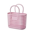 thumbnail image 1 of Plastic Storage Basket Large Portable Plastic Storage Basket, Pink Foldable Laundry Hamper Basket for Bathroom Organization, Handheld Carrying Basket for Home Closet Shelves Portable Laundry Basket, 1 of 6