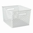 thumbnail image 1 of Plastic Storage Basket Large W/ Cut-Out Handles Mesh Design Home Organization Us, 1 of 5