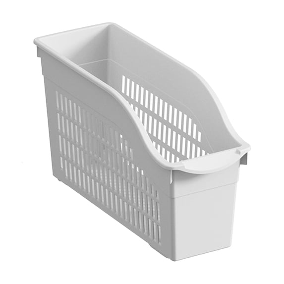 Plastic Storage Basket, Narrow Multipurpose Organizer Bin with Rollers, Space-Saving Storage Caddy for Kitchen, Bathroom, and Refrigerator Use