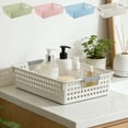 thumbnail image 1 of Plastic Storage Basket Organizer Bin | Waterproof Durable Heavy-Duty Plastic Caddy | Built-In Handles | Easy Clean | Multipurpose for Bathroom Laundry Pantry | 1 Pack 9.2x6.1x3in, 1 of 6