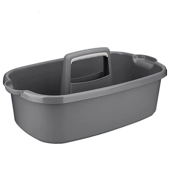 Plastic Storage Basket Portable Shower Tote Organizer Basket with Handle for Bathroom, Bedroom, Kitchen Dark Gray
