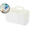 thumbnail image 1 of Plastic Storage Basket for Home - White Rectangular Organizer with Handles - Multipurpose Bathroom, Bedroom & Desktop Storage Bin, 1 of 6