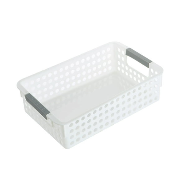 Plastic Storage Basket with Handle Organizer Laundry Clothes Toys Home Dorm Room Organization Ventilation Holes Multiple Sizes