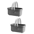 thumbnail image 1 of Plastic Storage Basket with Handle Portable Shower Tote Organizer Basket Bin for Bathroom Kitchen Do Gray ABS+, 1 of 6