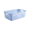 thumbnail image 1 of Plastic Storage Baskets, 8.46 x 5.3 x 2.95 Inch Classroom Storage Organizer Basket Tray with Grip Handles for Desktop, Drawer, School Supplies (Blue), 1 of 6