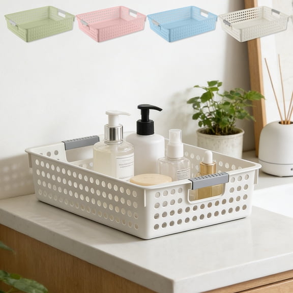 Plastic Storage Baskets Organizer Bin Waterproof Bathroom Shower Caddy Laundry Toy Organizer Easy Clean Baskets for Home Organization and Closet Storage Solutions Sopatenor