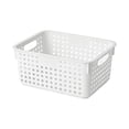 thumbnail image 1 of Plastic Storage Baskets,Storage Baskets for Shelves with Handle,Stackable Plastic Storage Baskets for Organizing,Organizer Bins,Organizer Containers Baskets for Cabinet,Closet, Office,White, 1 of 8