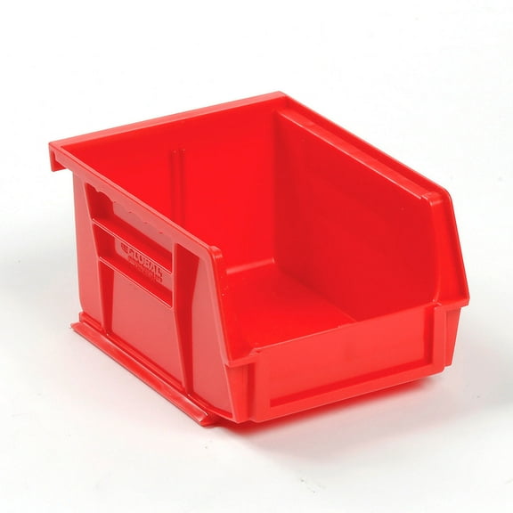 Plastic Storage Bin, 4-1/8 x 5-3/8 x 3, Red, Lot of 24