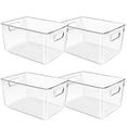 thumbnail image 1 of Plastic Storage Bin 4 Count 11 X 7.5 X 6 Inch Home Organization, 1 of 8