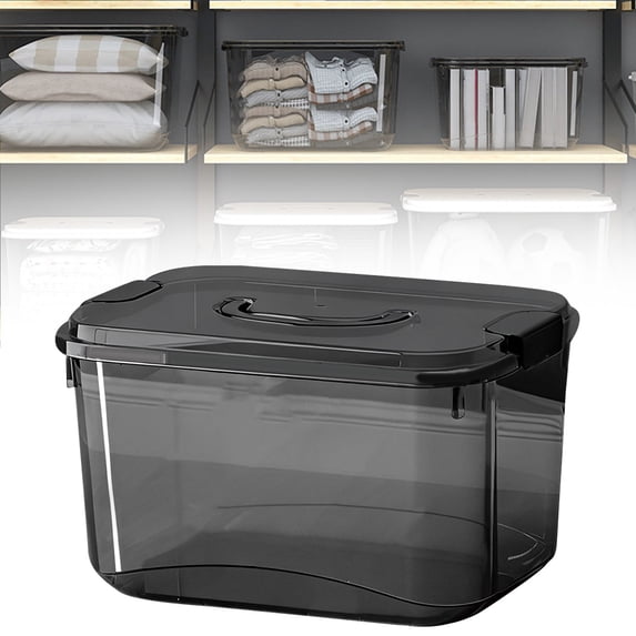 Plastic Storage Bin with Lid & Handle,5.5 Quart Clear Lidded Latch Box,Stackable Organizer Container for Home, Closet, Shelf,Transparent Storage for Toys, Crafts, Tools & Supplies