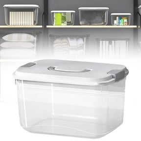 Plastic Storage Bin with Lid & Handle,5.5 Quart Clear Lidded Latch Box,Stackable Organizer Container for Home, Closet, Shelf,Transparent Storage for Toys, Crafts, Tools & Supplies