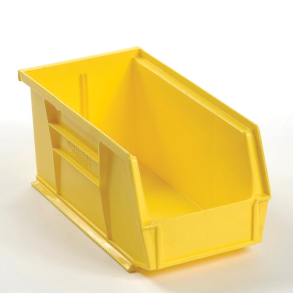 Global Industrial SB5105Y Plastic Hang & Stack Bin, Yellow - 10.875 x 5.5 x 5 in.
