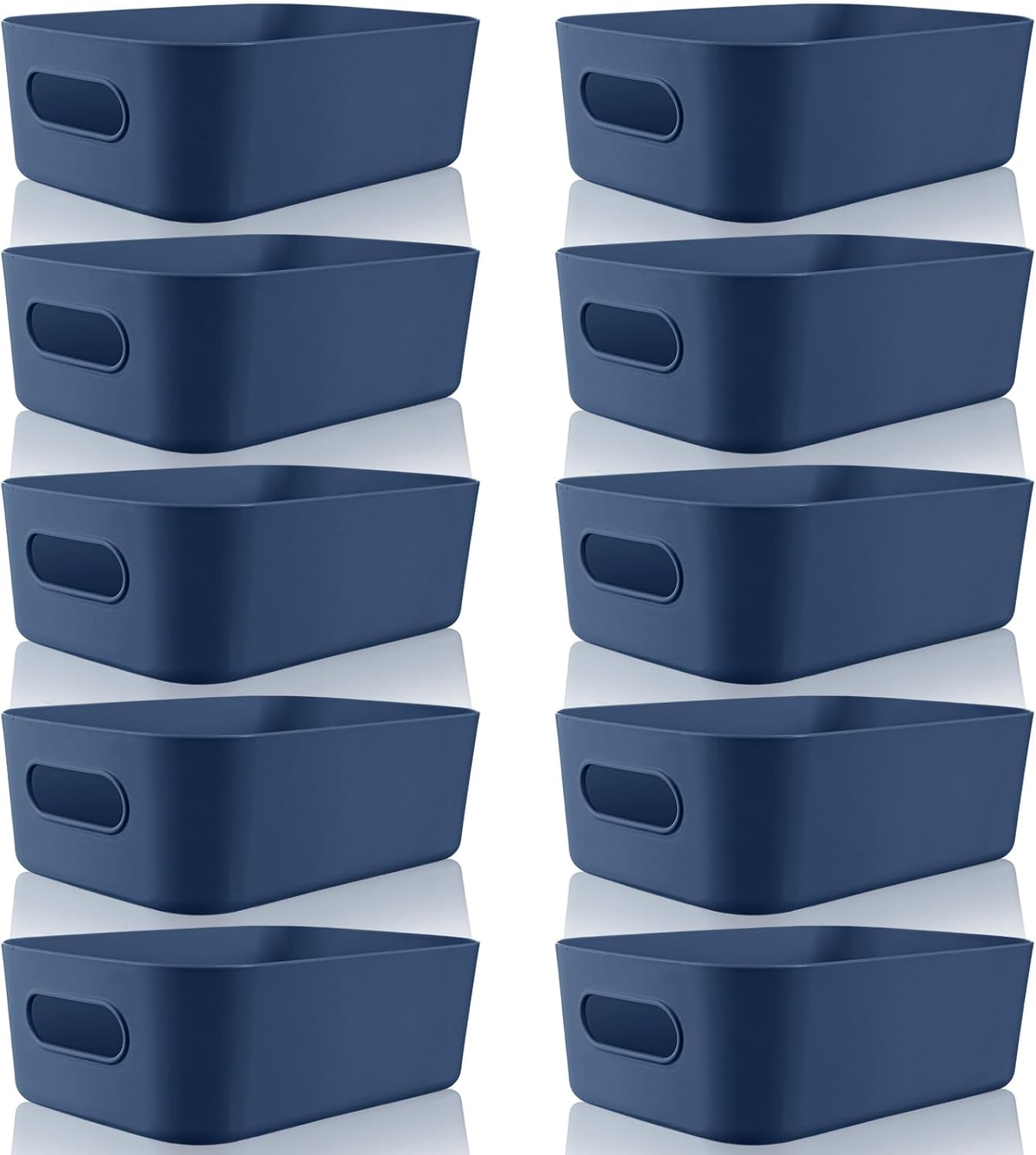 Plastic Storage Bins 10 Pcs Blue Pantry Organizer Bins Small Baskets ...