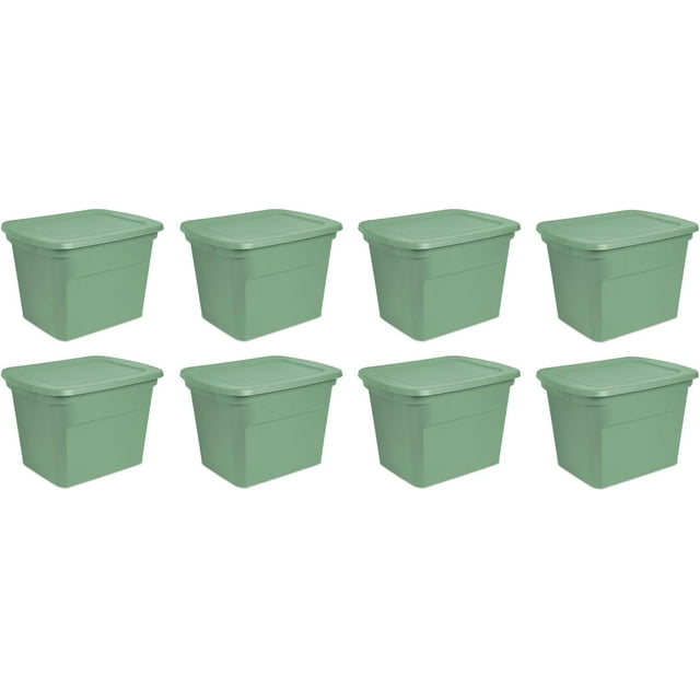 Plastic Storage Bins, 18 Gallon Tote Containers with Lids, Crisp Green