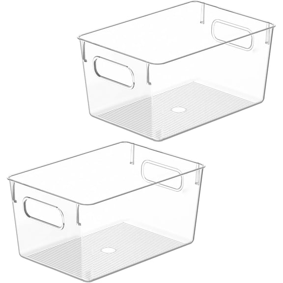 Plastic Storage Bins 2 Count 10 X 7.3 X 5 Inch Home Organization