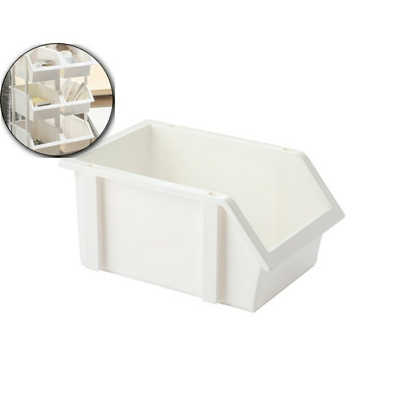 Plastic Storage Bins, Space-Saving Stackable Bins, Storage Organizer Boxes, Wall Mount Storage Parts Rack, Stackable Tool Bins for Store Screws, Small Parts, Office Supplies