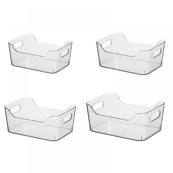 Plastic Storage Bins Stackable Clear Pantry Organizer Box Bin Containers for Organizing Kitchen Fridge, Food, Snack Pantry Cabinet, Fruit, Vegetables, Bathroom Supplies