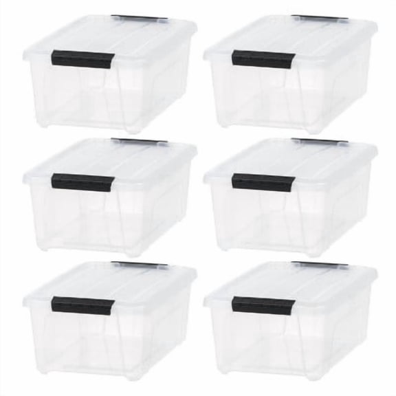 Plastic Storage Bins With Lids and Latching Buckles: Clear, Stackable, Portable Tote for Universal Storage