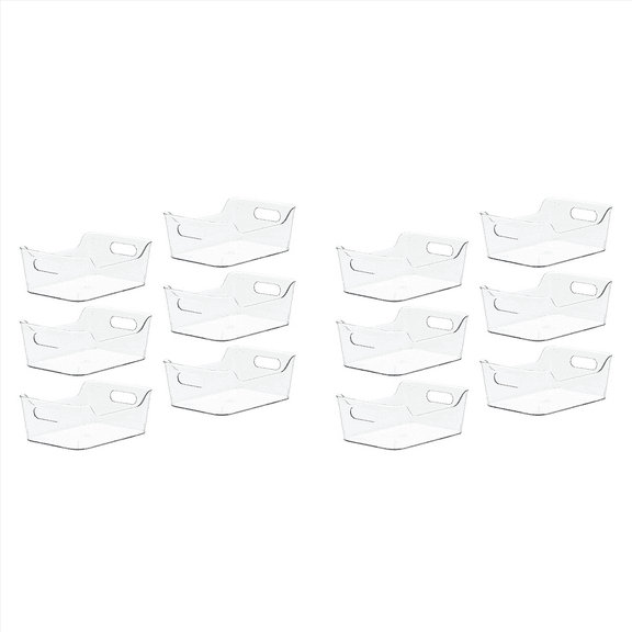 Plastic Storage Bins for Kitchen Organization,Pantry Organization and Storage, Closet Organizers,Fridge Organizer 12PCS