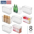 thumbnail image 1 of iDesign Plastic Storage Bins with Handles - Set of 8 - Clear - Made in USA, 1 of 8