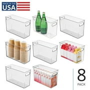 iDesign Plastic Storage Bins with Handles - Set of 8 - Clear - Made in USA