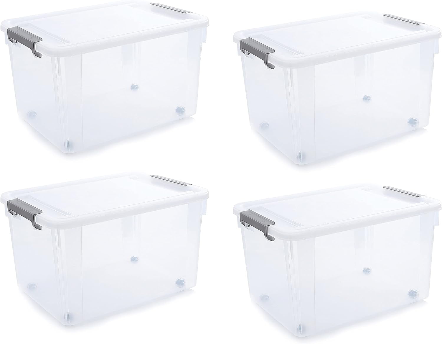 Plastic Storage Bins with Latching Lids Stackable Storage Containers