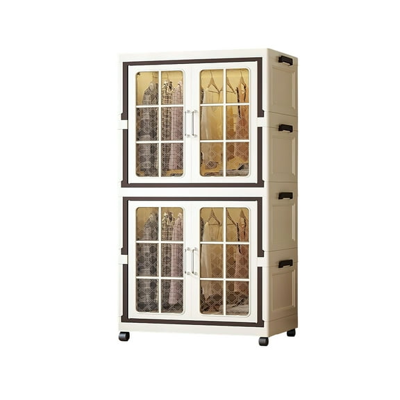 Plastic Storage Bins with Lid, Stackable Containers with Wheels, Folding Storage Boxes, Stackable Storage Bins, Closet Organizers and Storage