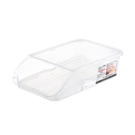Plastic Storage Bins with Lids - 2-Layer Auto Rolling Egg Organizer for Refrigerator, Clear Stackable Tray Holds 24 Eggs