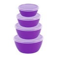 thumbnail image 1 of Plastic Storage Bowls with Lids Set, Multi-Use,Stackable Airtight Food Space-Save Design, Dishwasher & Microwave & Freezer Safe, Set of 4, 1 of 8