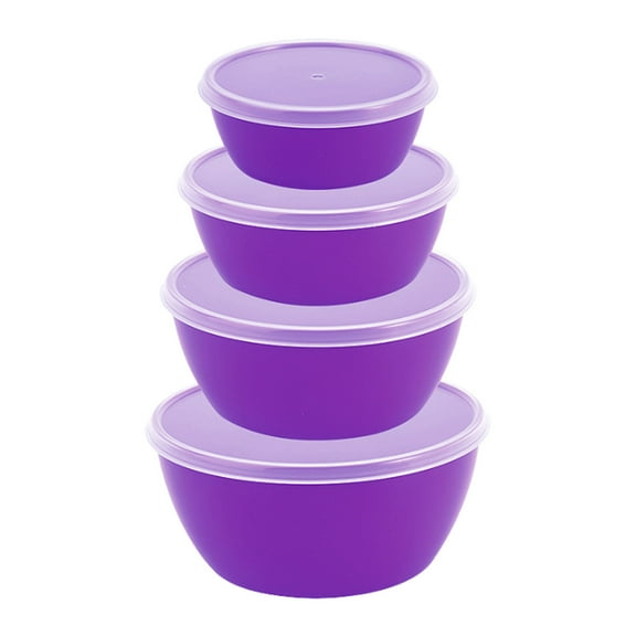 Plastic Storage Bowls with Lids Set, Multi-Use,Stackable Airtight Food Space-Save Design, Dishwasher & Microwave & Freezer Safe, Set of 4