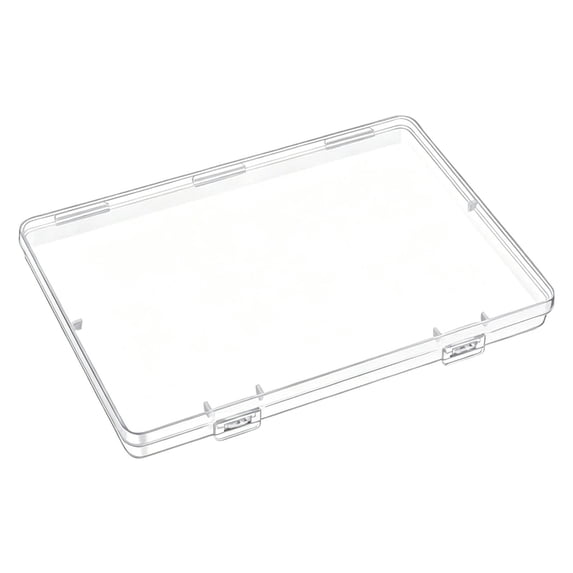 Plastic Storage Box,Flat Case Holder,Transparent Rectangular Plastic Storage Containers Box with Hinged Lid,7.32X5 Inch Flat Case,Rectangular Plastic Box for Craft Item,Jewelry,Small Item,Clear 1PCS