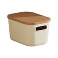 thumbnail image 1 of Plastic Storage Box with Lid, 5.3 x 9.6 x 7in Desktop Organizer for Sundries, Closet Clothes Bin for Home Organization, Household Utility Container, Storage Case, D, 1 of 8