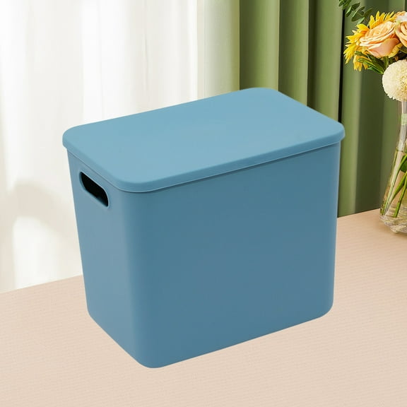 Plastic Storage Box with Lid and Handle Stackable Storage and Organizer Bin for Home Office Dormitory Organizing, 26.5x6.89x9.84in Cube Storage Boxes Organizer Container