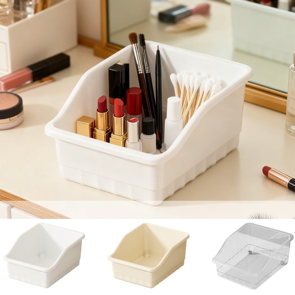 Plastic Storage Box Multi Functional Storage Box with Pulley Large Capacity Plastic Basket for Home Organization,28x21.5x13.3cm,Transparent 1Pcs JASKFLY