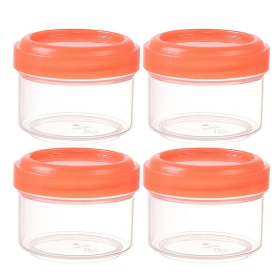 Plastic Storage Box, Ongmies Transparent Mini Plastic Jar Box Dispenser Bottle 35Ml Reusable Tomato Jar Salad Bottle Seasoning Bottle, Seasoning Box, 4*Sauce Box