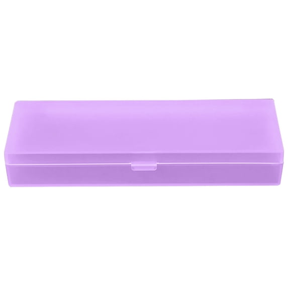 Plastic Storage Box Pencil Case,Rectangular Small Storage Containers with Lids,Transparent Stationery Storage Case,Plastic Pencil Case for Pencils,Pens and Crayon,Home Office Supplies,Pink