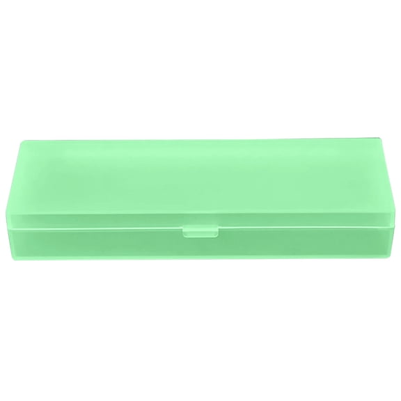 Plastic Storage Box Pencil Case,Rectangular Small Storage Containers with Lids,Transparent Stationery Storage Case,Plastic Pencil Case for Pencils,Pens and Crayon,Home Office Supplies,Green