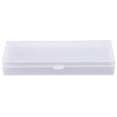 thumbnail image 1 of Plastic Storage Box Pencil Case,Rectangular Small Storage Containers with Lids,Transparent Stationery Storage Case,Plastic Pencil Case for Pencils,Pens and Crayon,Home Office Supplies,White, 1 of 8