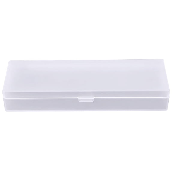 Plastic Storage Box Pencil Case,Rectangular Small Storage Containers with Lids,Transparent Stationery Storage Case,Plastic Pencil Case for Pencils,Pens and Crayon,Home Office Supplies,White