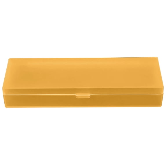 Plastic Storage Box Pencil Case,Rectangular Small Storage Containers with Lids,Transparent Stationery Storage Case,Plastic Pencil Case for Pencils,Pens and Crayon,Home Office Supplies,Orange