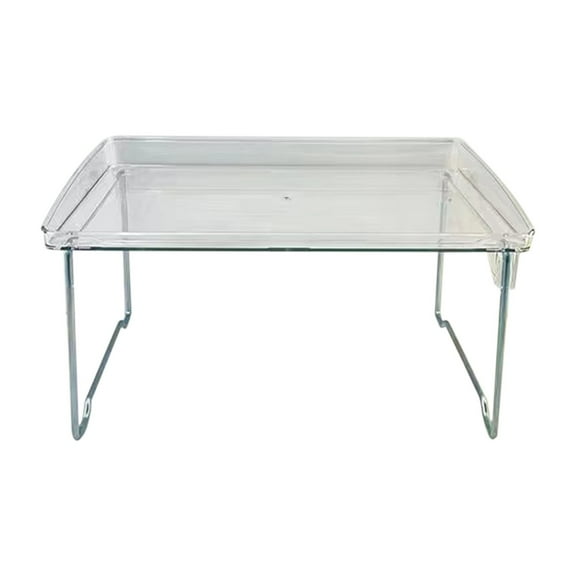 Plastic Storage Box, Small Storage Shelf with High Folding Transparent Design for Office Desktop Organization, 31 x 22 x 16.8 cm
