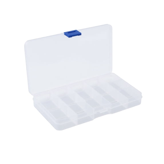 Plastic Storage Box, Transparent 15-Grid White Organizer, 1 Pack Divider Container, for Small Hardware Craft Beads Jewelry Electronic Parts Home Office Desktop Organization