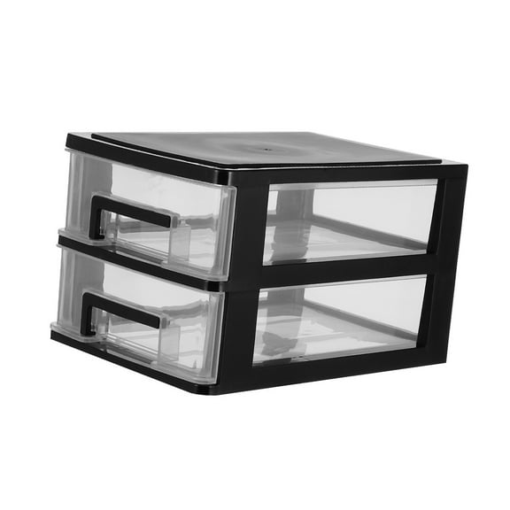 Clispeed Storage Cabinet Black Plastic Box Drawer Type for Small Space Efficient Desktop Use