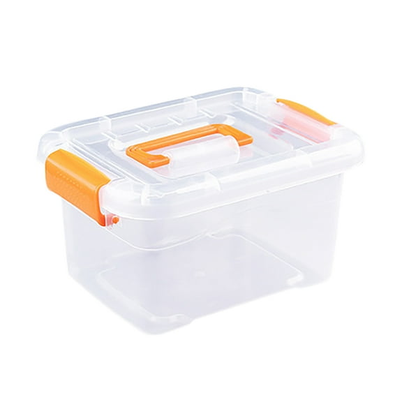 Plastic Storage Box with Latching Lid, Clear Storage Bin with Handle, 1-Pack,23.4x18.4x13.2cm