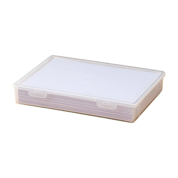 Plastic Storage Box with Latching Lid for Paper and Classroom Organization Stackable Document Holder Magazine Organizer