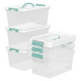 Plastic Storage Box with Lids, Clear Plastic Latching Bins, 14 Quart