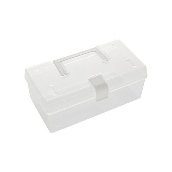 Plastic Storage Boxes with Lids and Latches Desktop Transparent Organizer Multifuncational Stackable Containers for Home Office