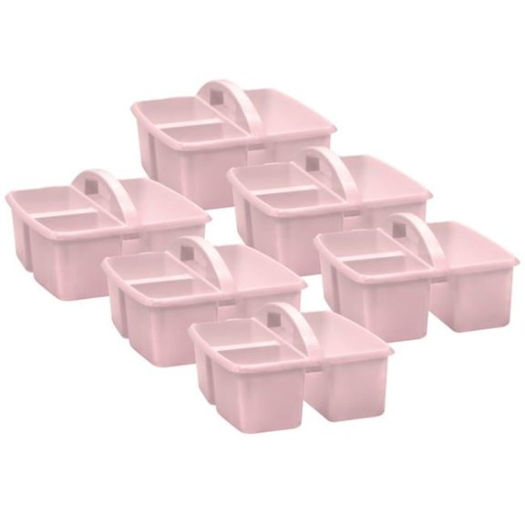 Plastic Storage Caddy, Blush - Pack of 6